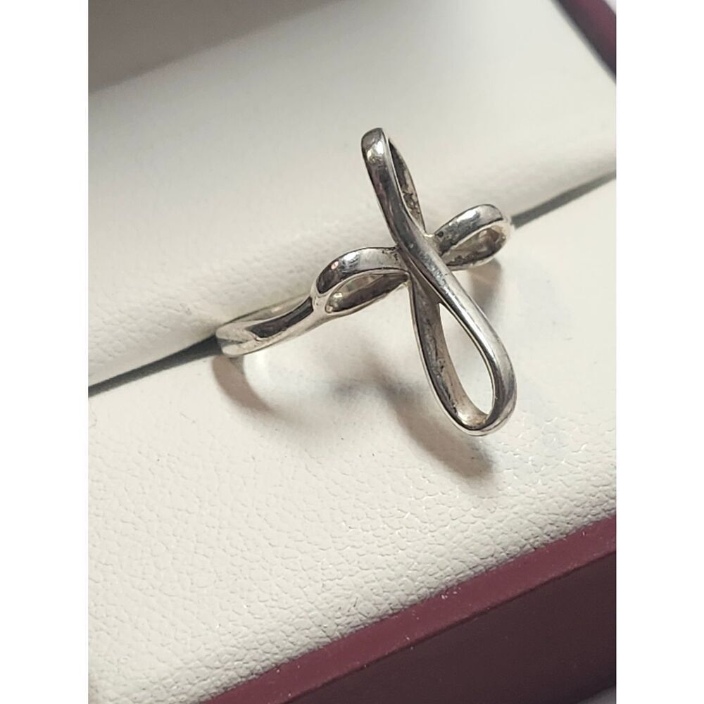 NVC Nataliya V Collister Sterling Silver 925 Infinity Cross Ring Size 6